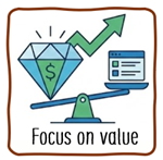 AI Focus on value icon